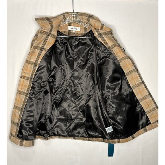 NWT Sebby Women's Oversized Plaid Fall Shirt Coat size large - Picture 10 of 12